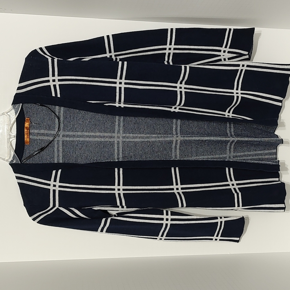 Navy & White Belldini Striped Open Cardigan sz Small